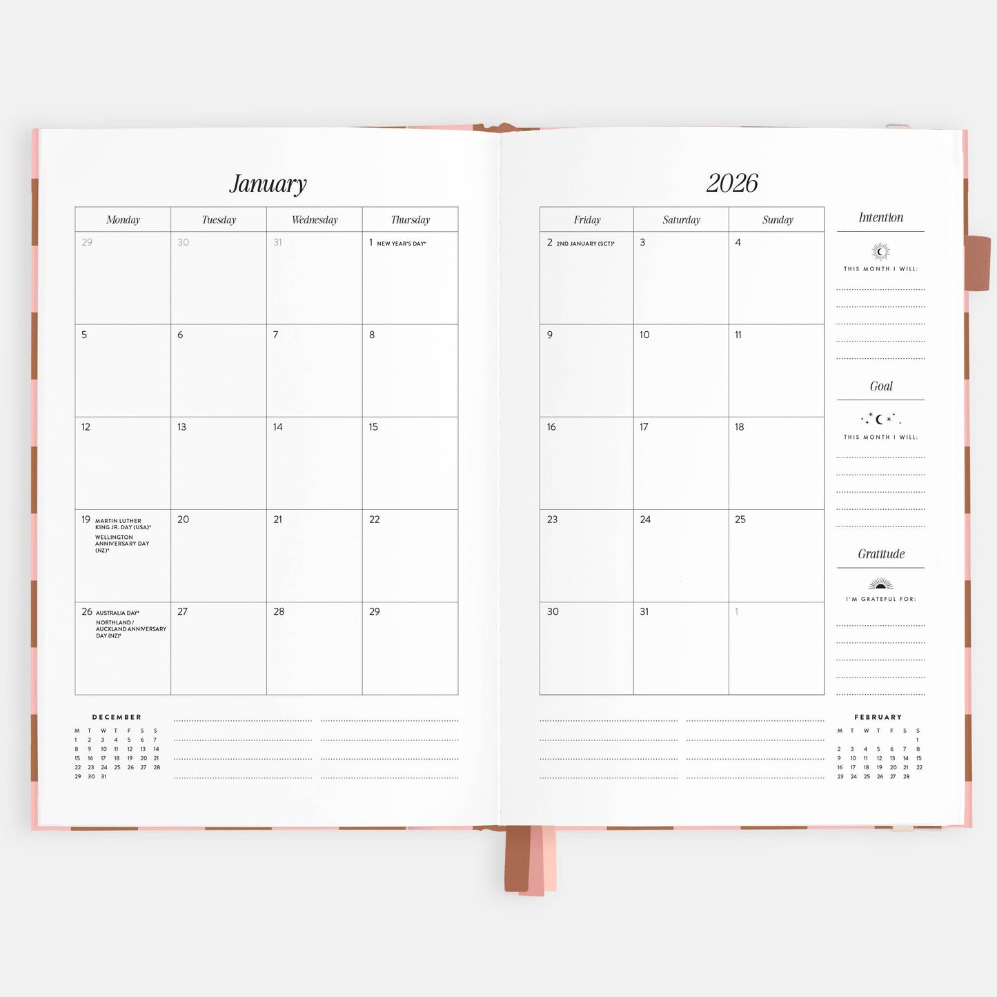 2026 Rose Check A5 Vertical Planner