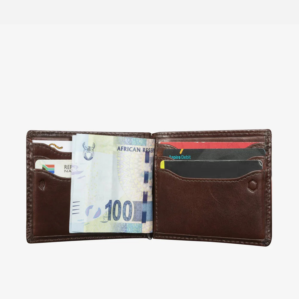 Leather Money Clip Wallet - Mocha