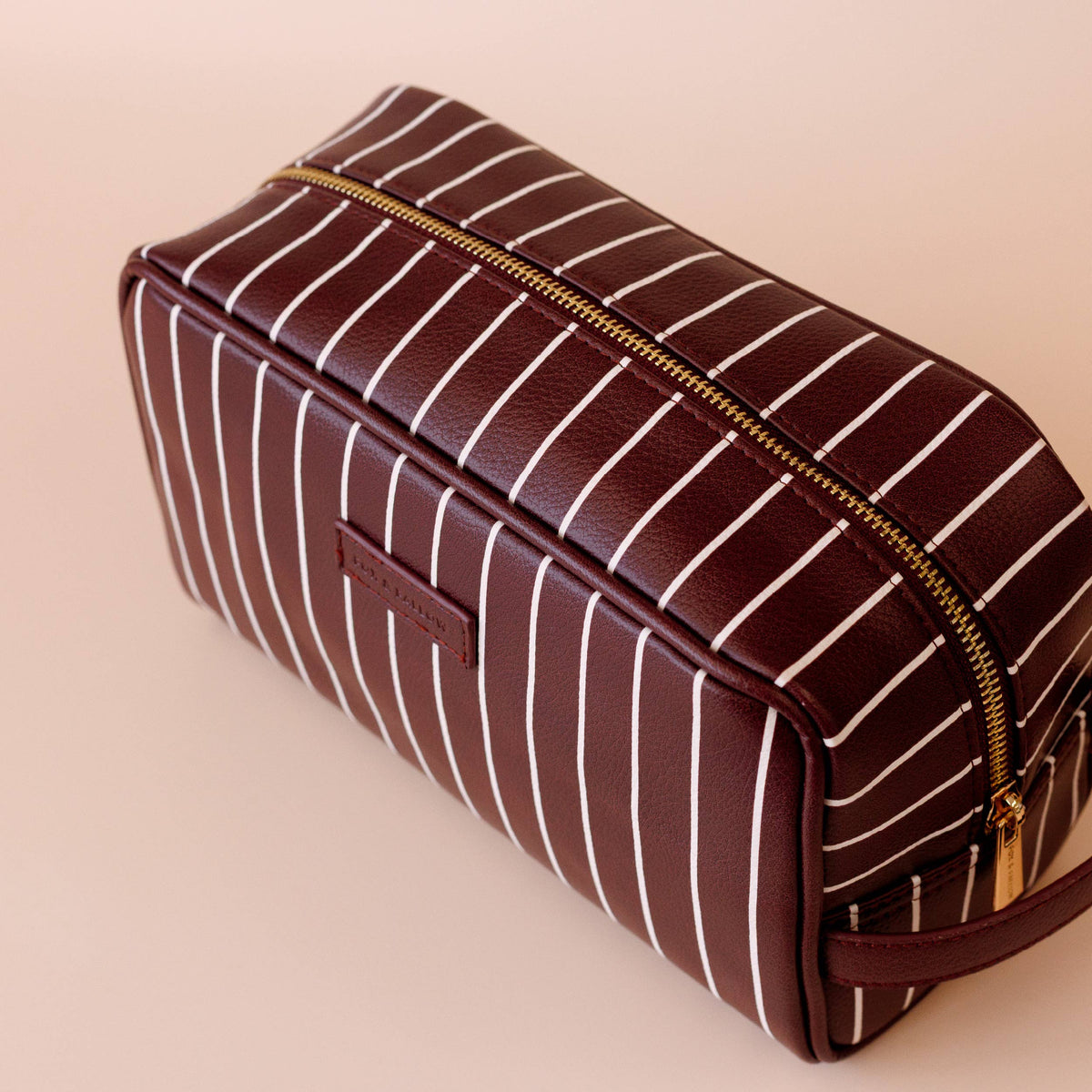 Fox & Fallow - Merlot Pinstripe Wash Bag