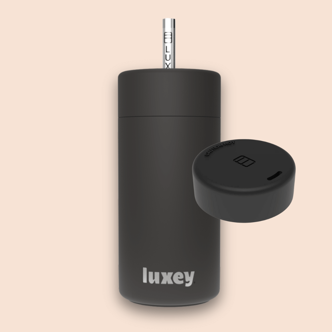 Luxey Cup - BLACK - Duo Switch Stainless Steel Cup 12oz: BLACK