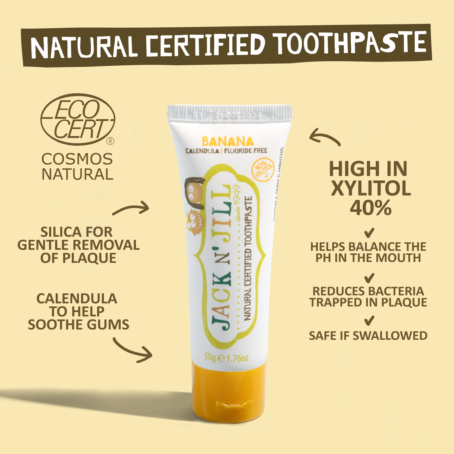 Jack N' Jill Natural Certified Toothpaste Banana 50g