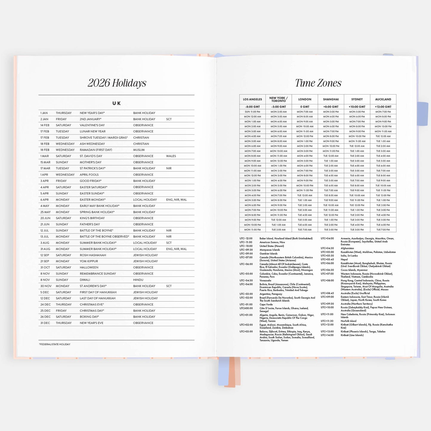 2026 Powder Stripe A5 Academic Vertical Planner