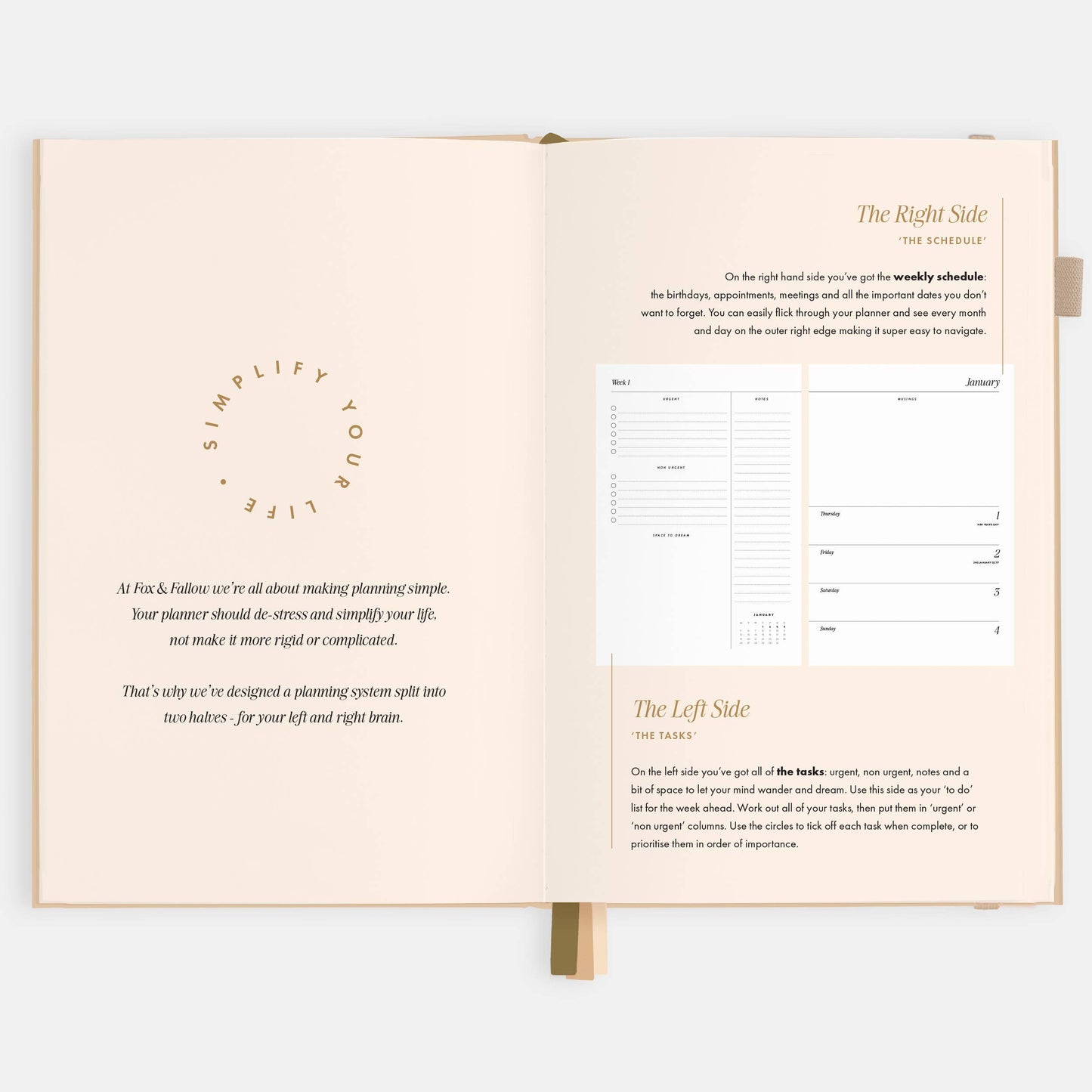 2026 Taupe A5 Horizontal Planner