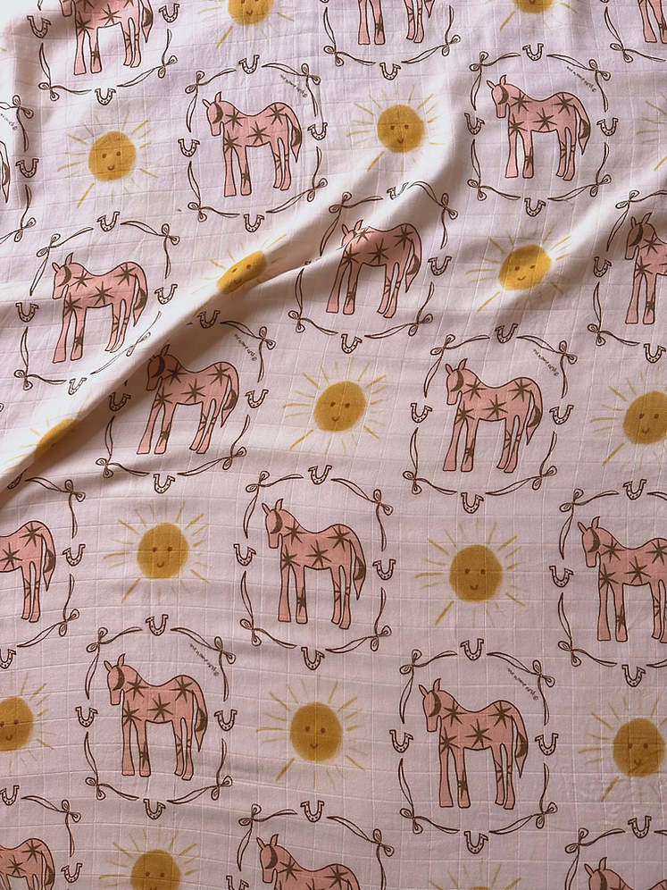 The Name Nest Pink pony club baby wrap
