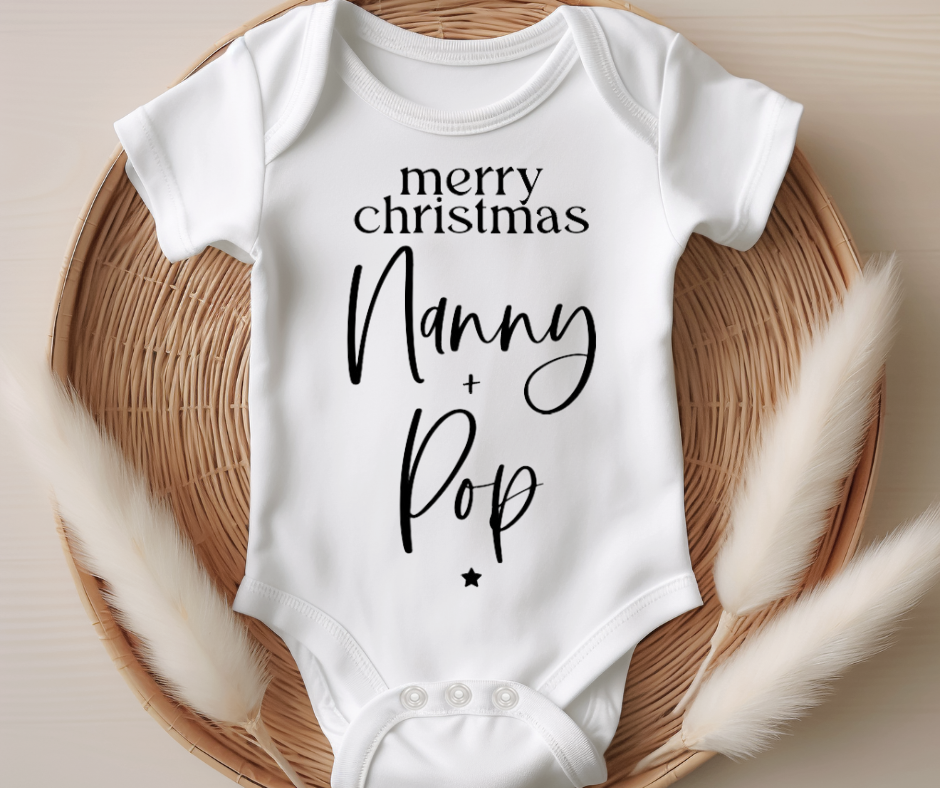 Customisable Merry Christmas Pregnancy Announcement Onesie