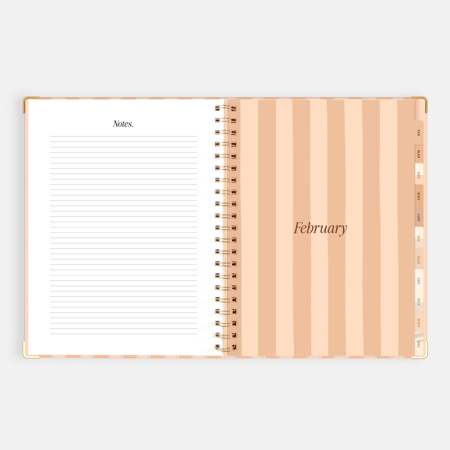 2026 Coral Stripe A4 Academic Vertical Spiral Planner