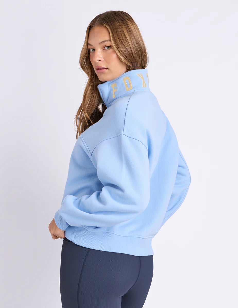 College Contrast Zip Crew Blue/Lemon