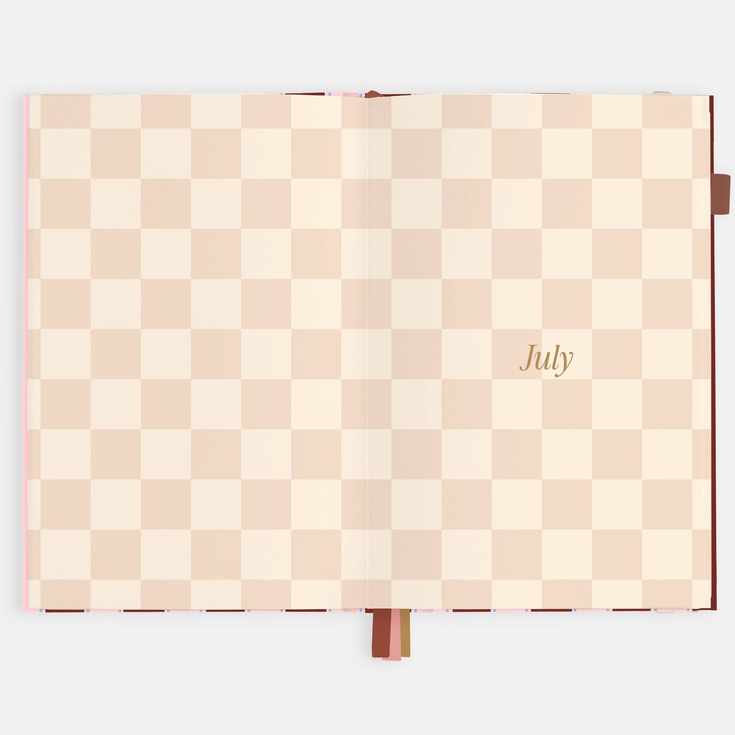 2026 Burgundy Stripe A5 Vertical Planner
