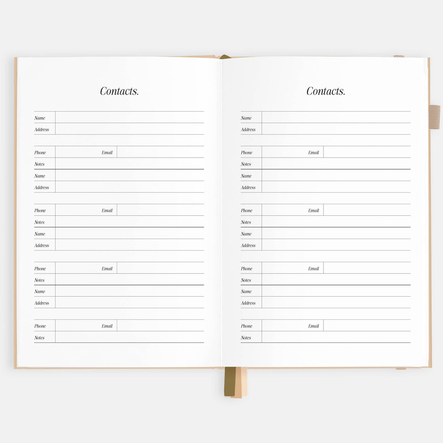 2026 Taupe A5 Horizontal Planner