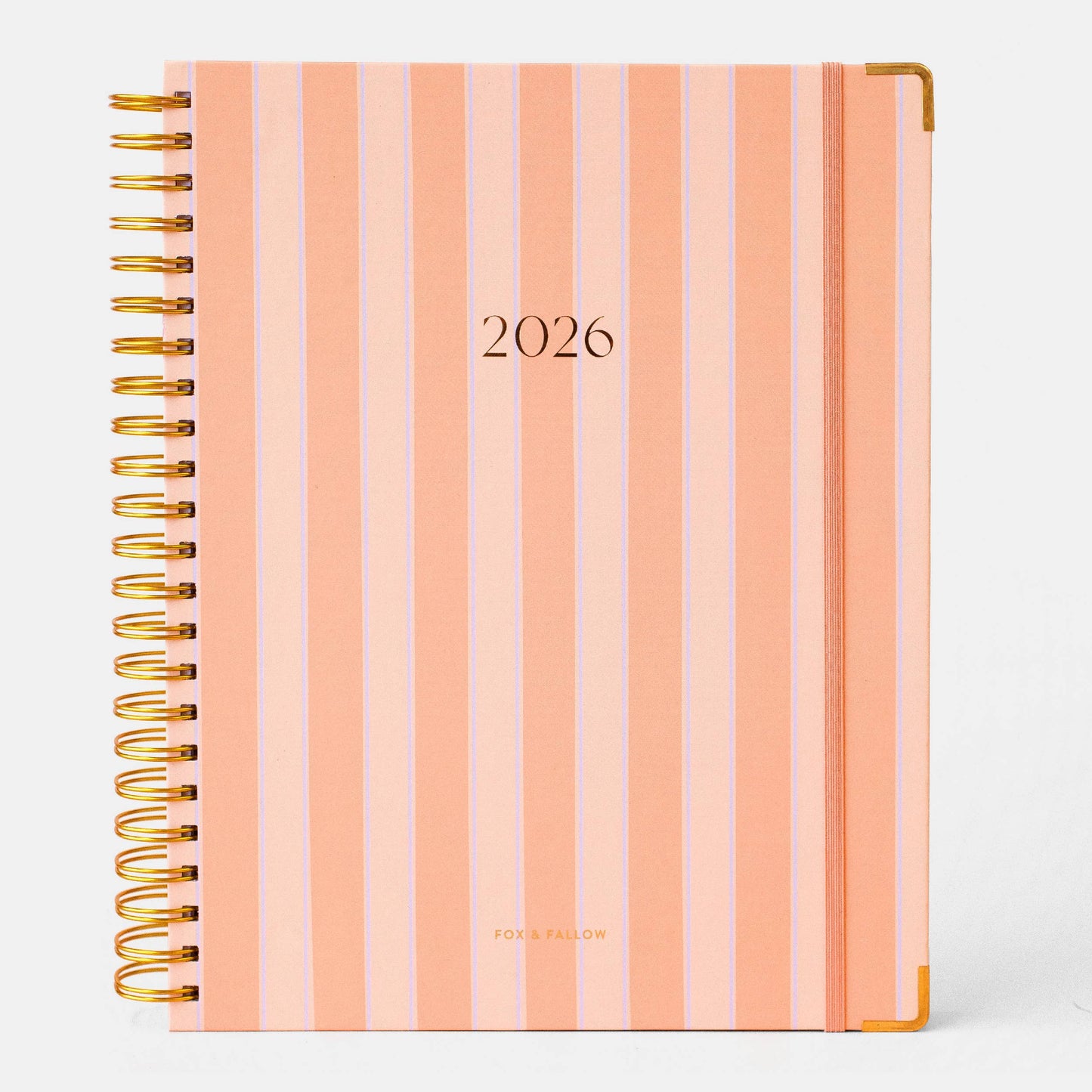 2026 Coral Stripe A4 Academic Vertical Spiral Planner
