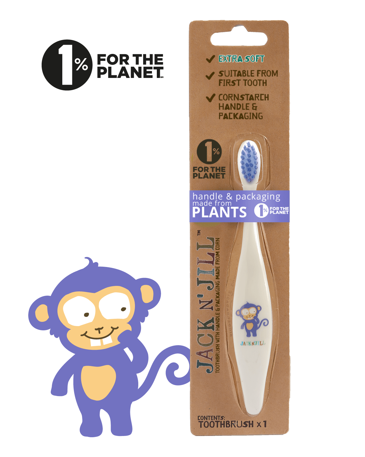 Jack N' Jill Kids Toothbrush - Monkey