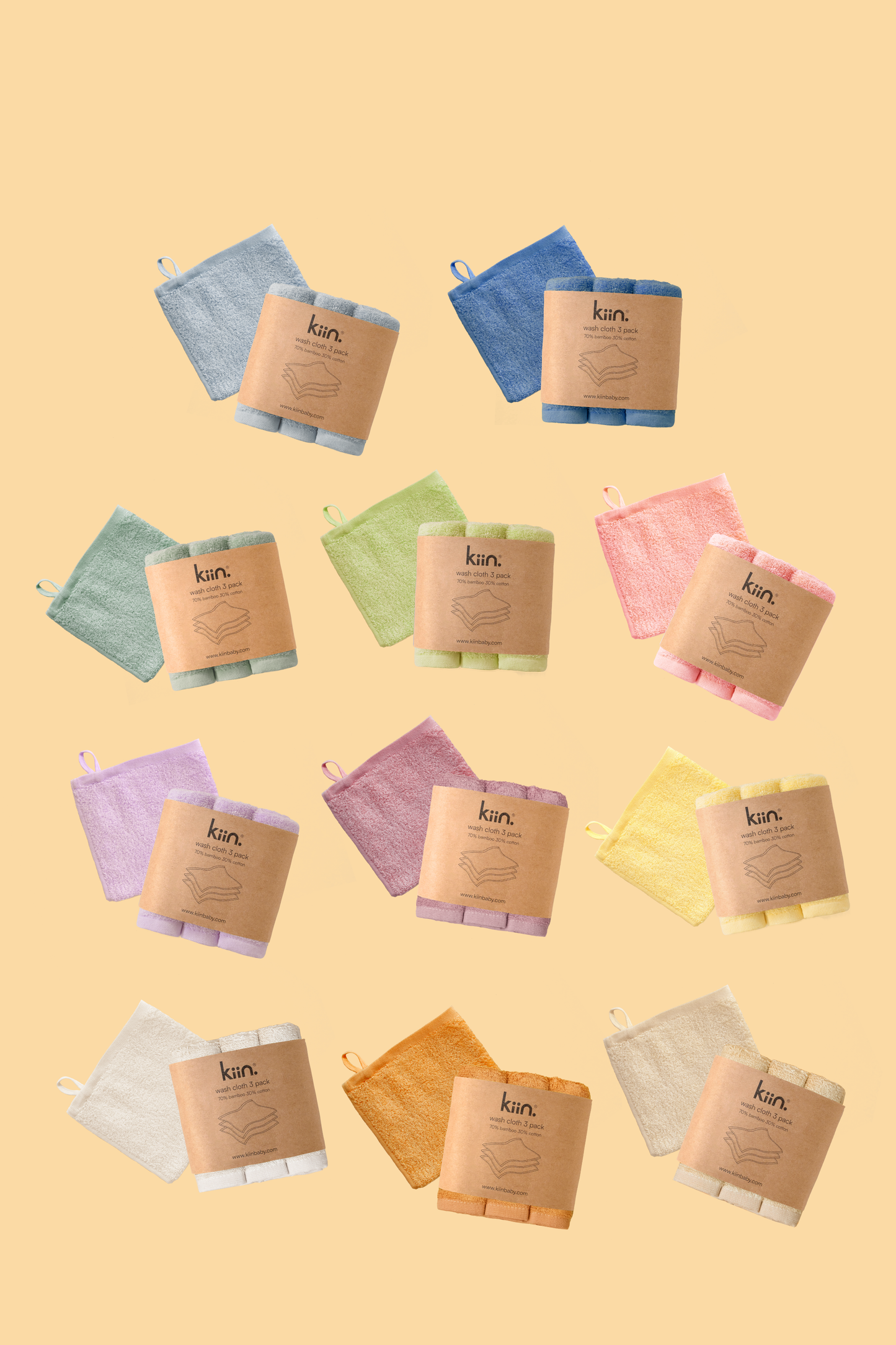 Wash Cloths 3 Pack: Peony