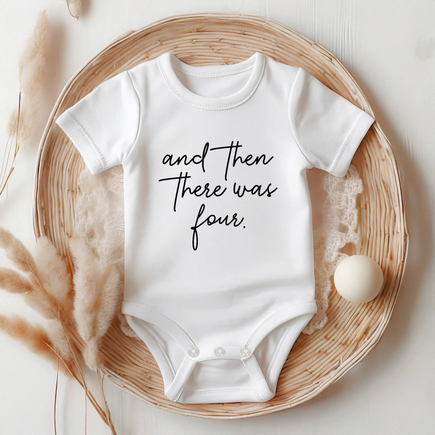 Baby Announcement 'And then there were four' Onesie