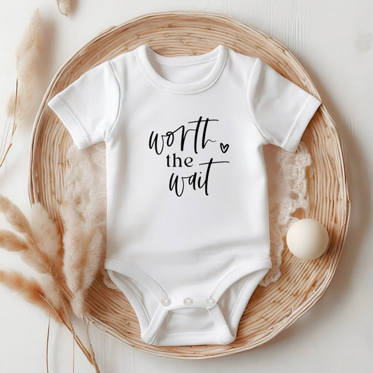 'Worth the wait'  Baby Announcement Onesie