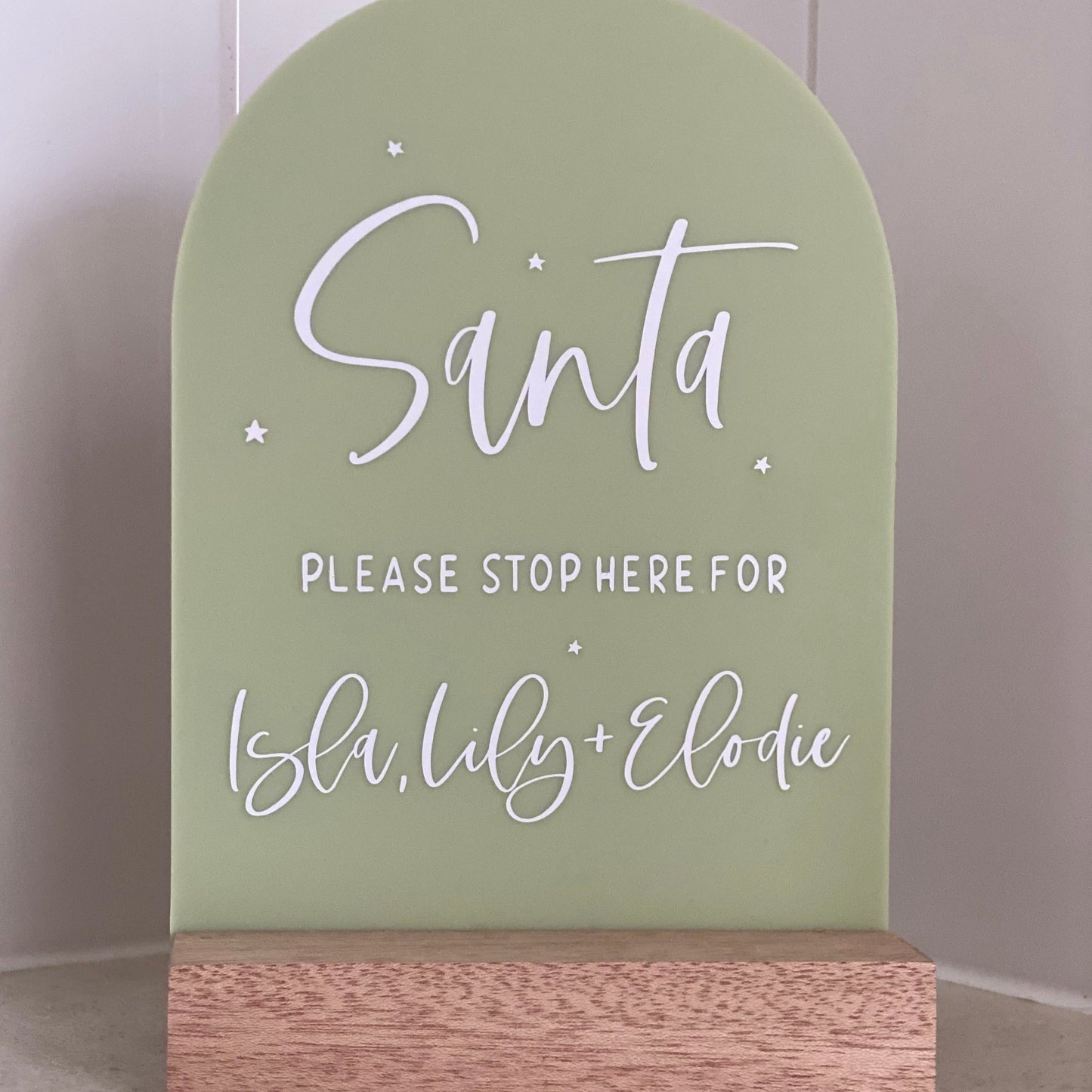 Personalised Santa Please Stop Here Plaque