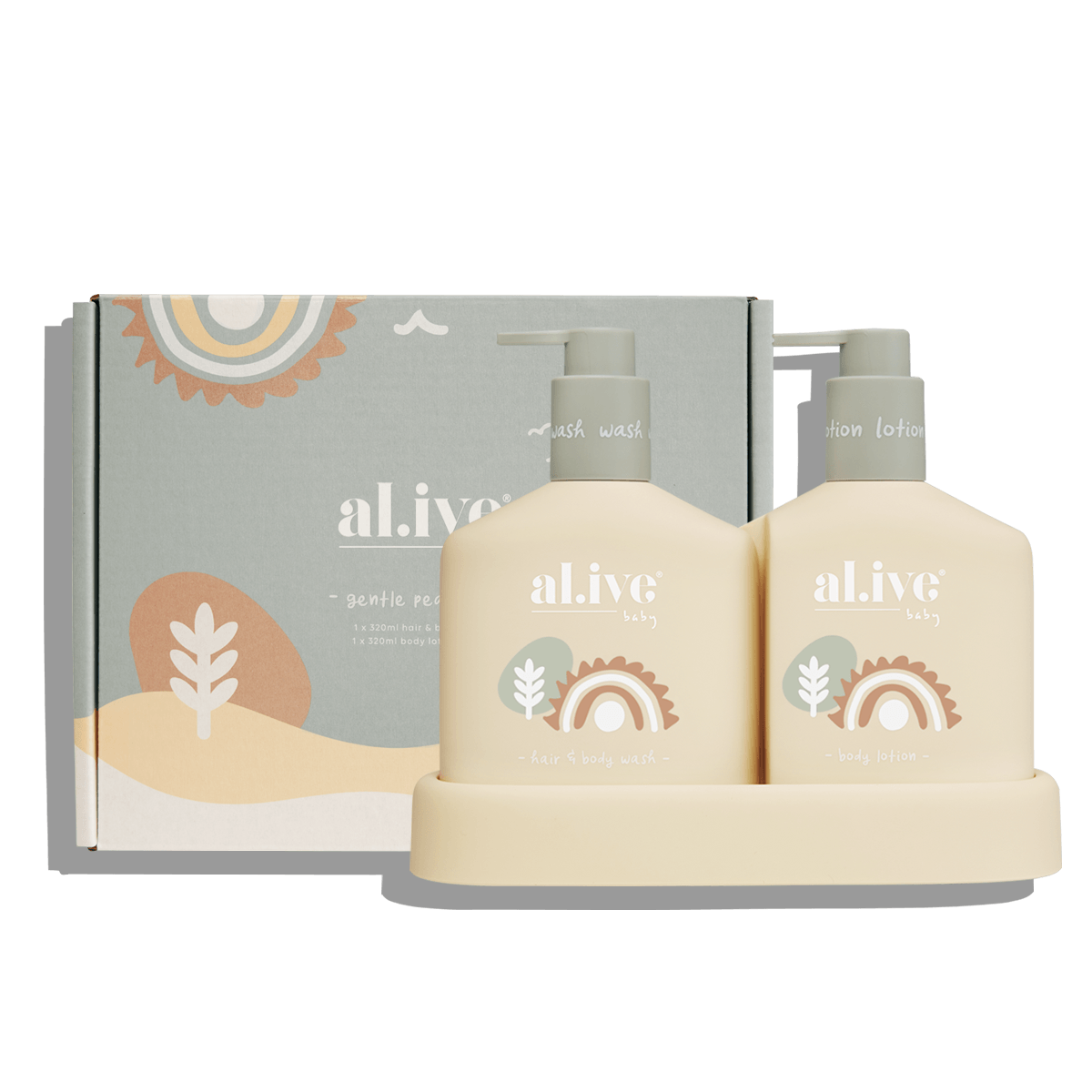 Hair/Body Wash & Lotion + Tray - Gentle Pear Duo