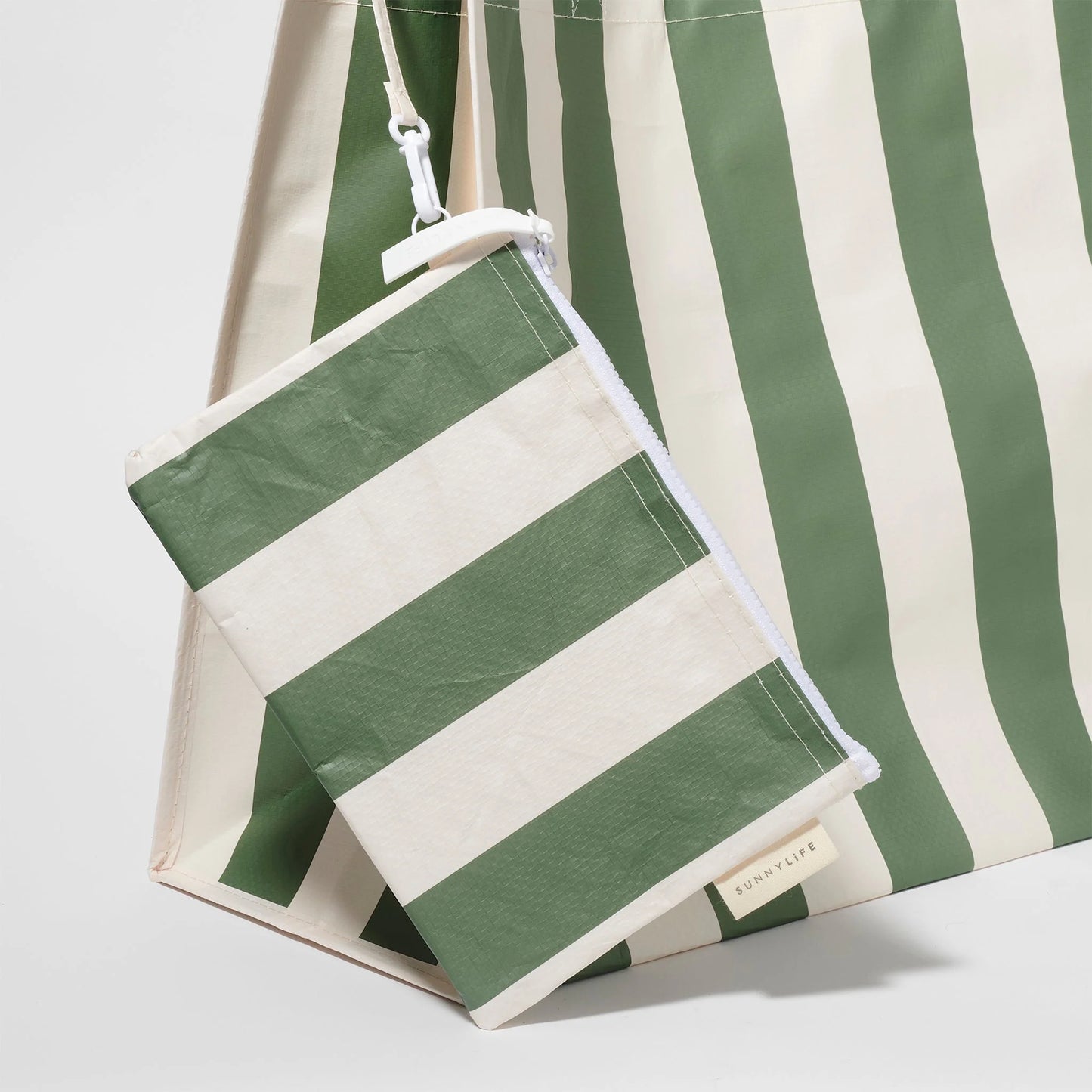 SUNNYLiFE Carryall Beach Bag The Vacay | Olive Stripe