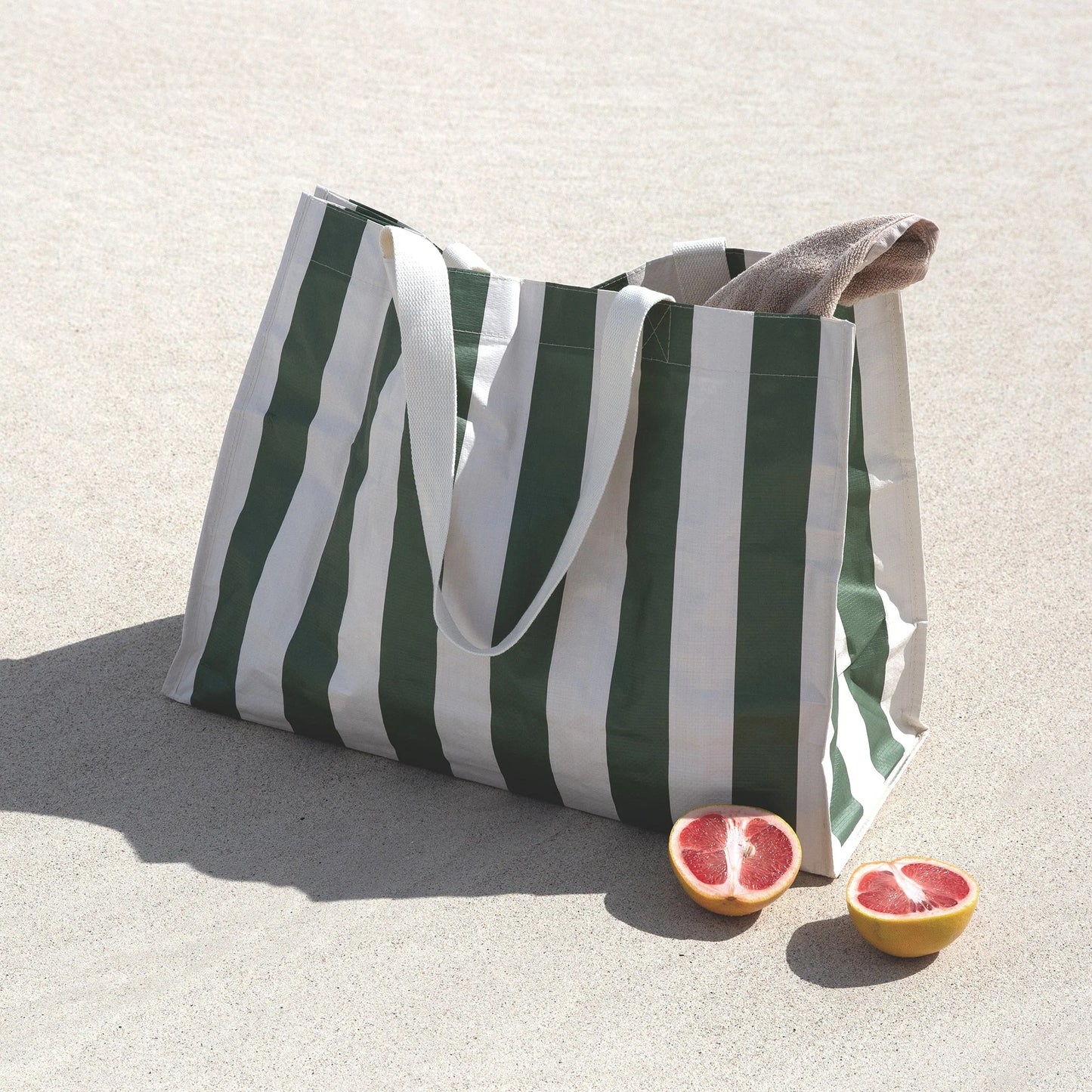 SUNNYLiFE Carryall Beach Bag The Vacay | Olive Stripe