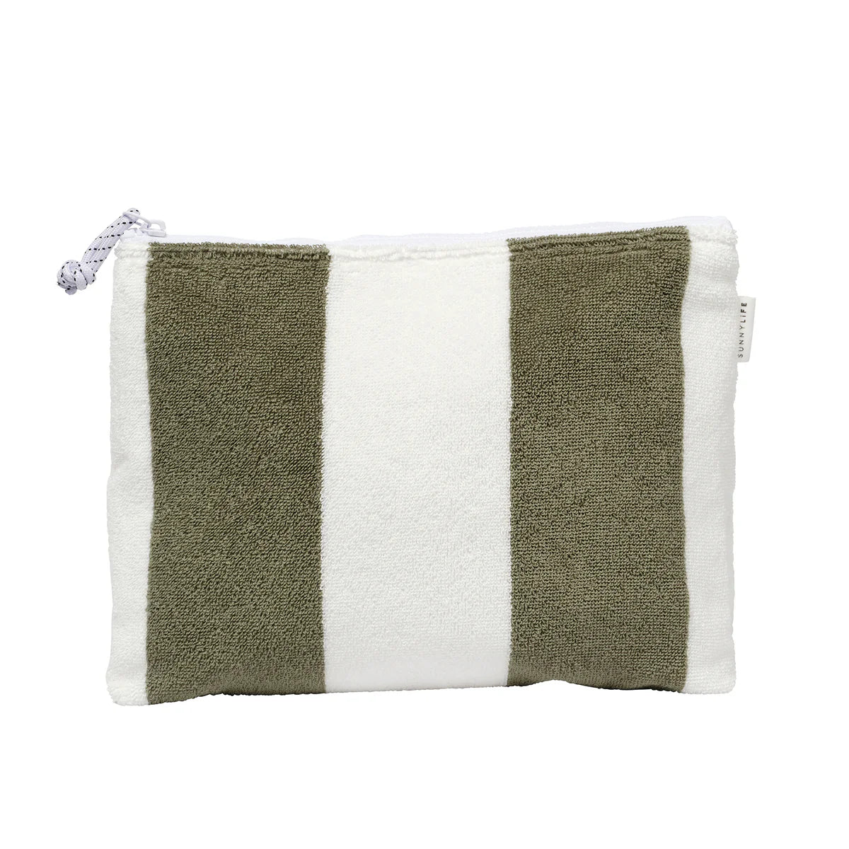 SUNNYLiFE Terry Beach Pouch | Olive Stripe