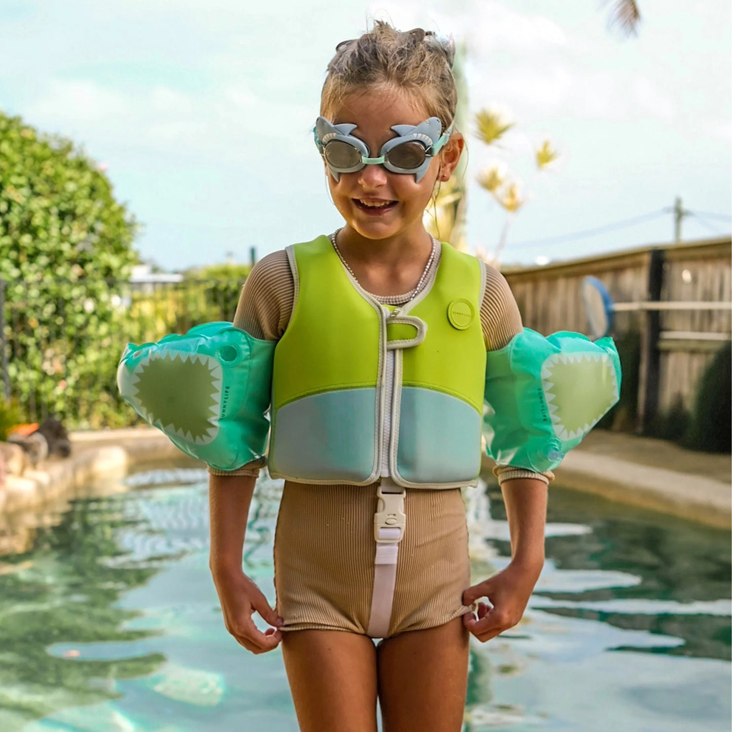 SUNNYLiFE Float Bands | Salty the Shark Aqua