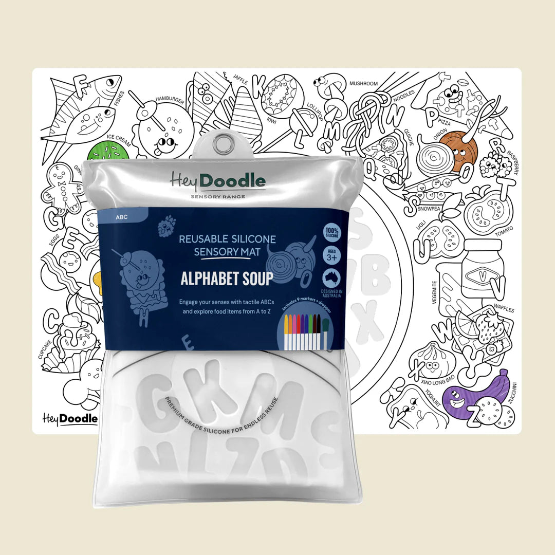 Alphabet Soup Sensory Colouring & Doodle Mat