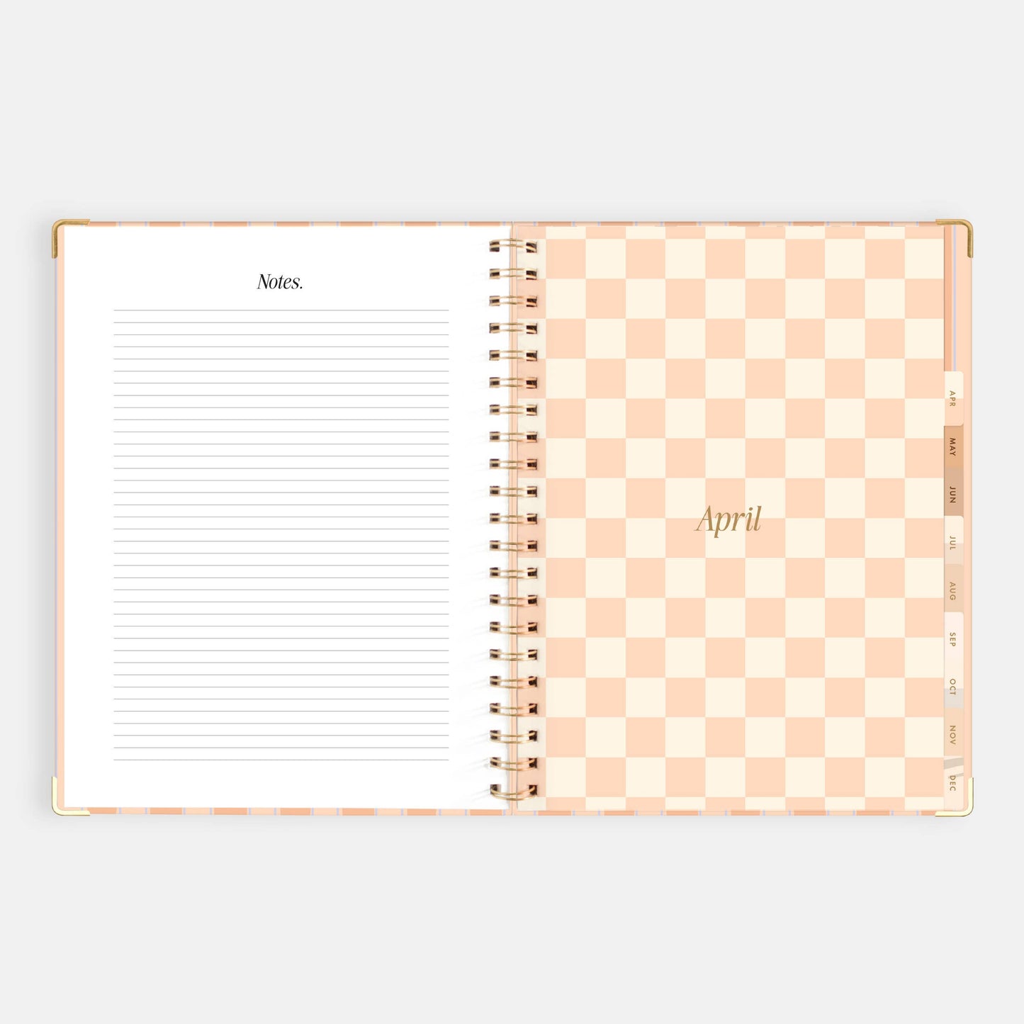 2026 Coral Stripe A4 Academic Vertical Spiral Planner