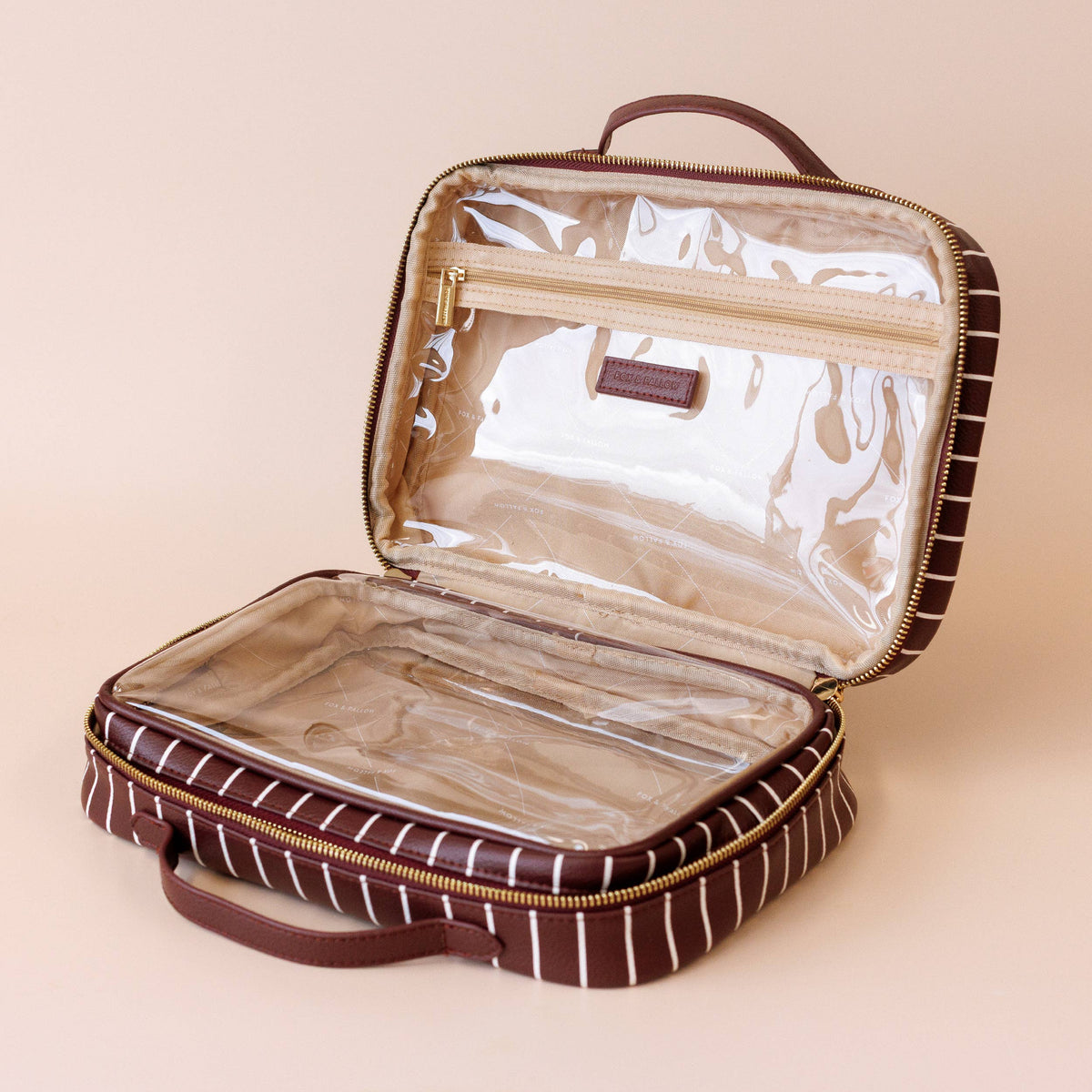 Fox & Fallow - Merlot Pinstripe Cosmetic Bag
