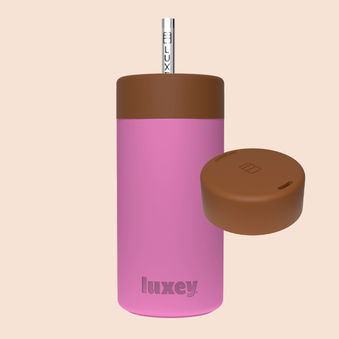 Luxey Cup - POMEGRANATE - Duo Switch Stainless Steel Cup 12oz: MOCHA