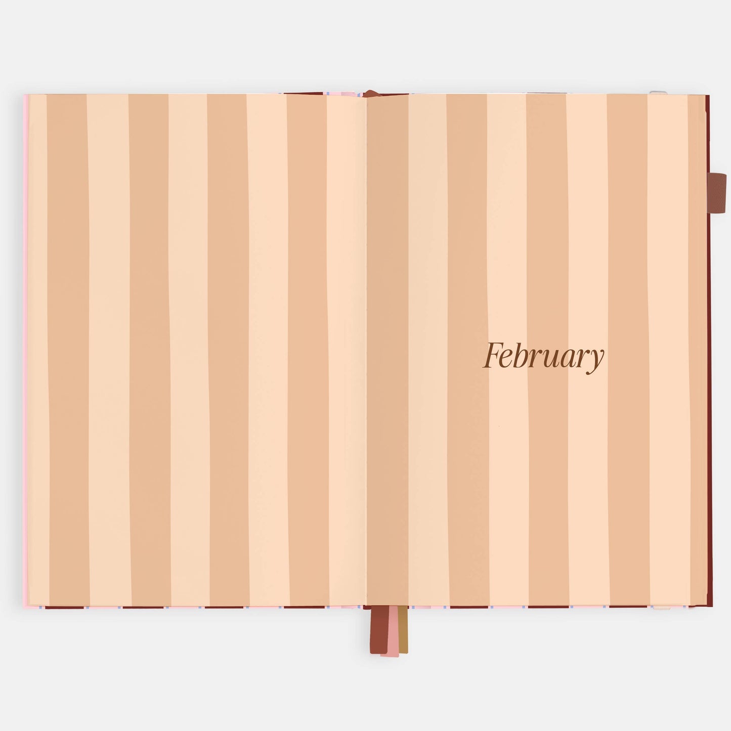 2026 Burgundy Stripe A5 Vertical Planner