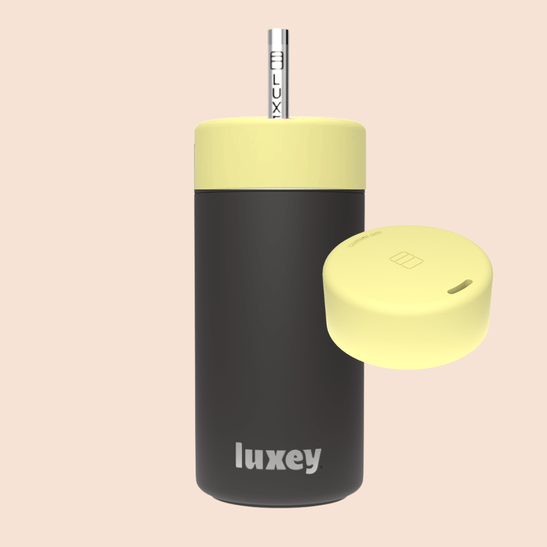 Luxey Cup - BLACK - Duo Switch Stainless Steel Cup 12oz: SUNSHINE