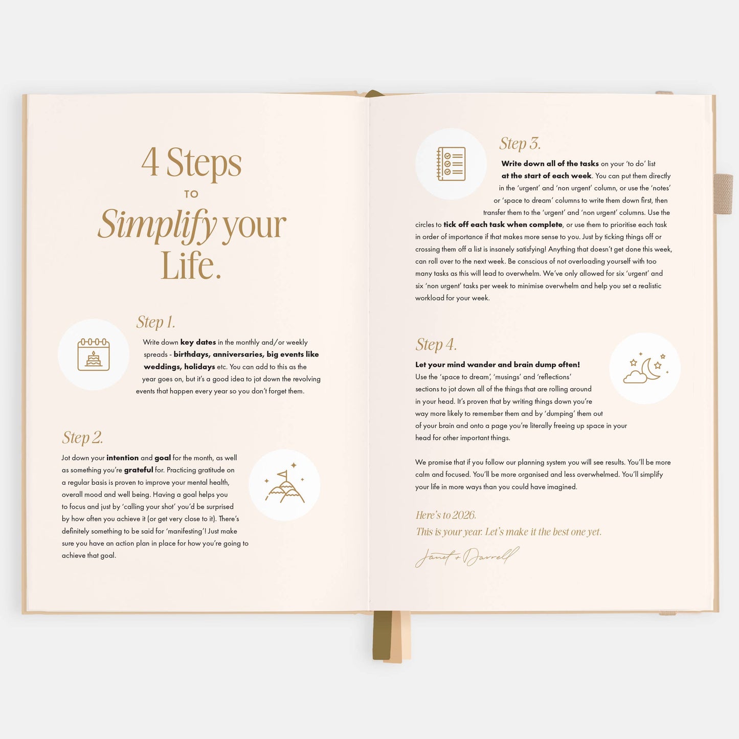 2026 Taupe A5 Horizontal Planner