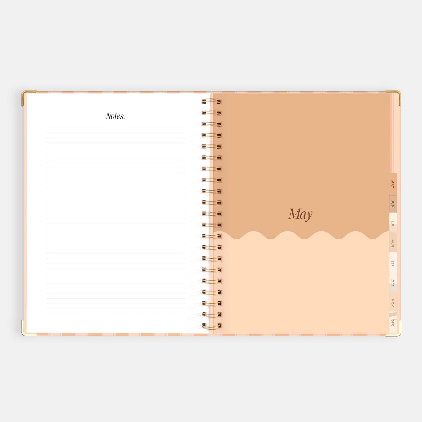 2026 Coral Stripe A4 Academic Vertical Spiral Planner