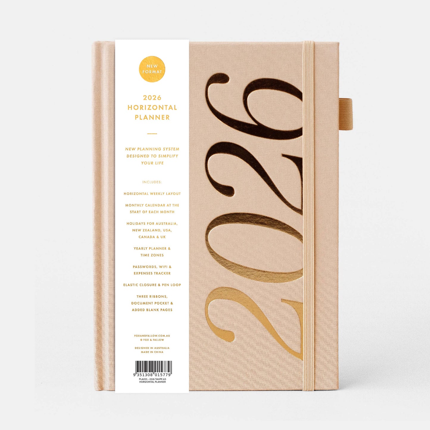 2026 Taupe A5 Horizontal Planner