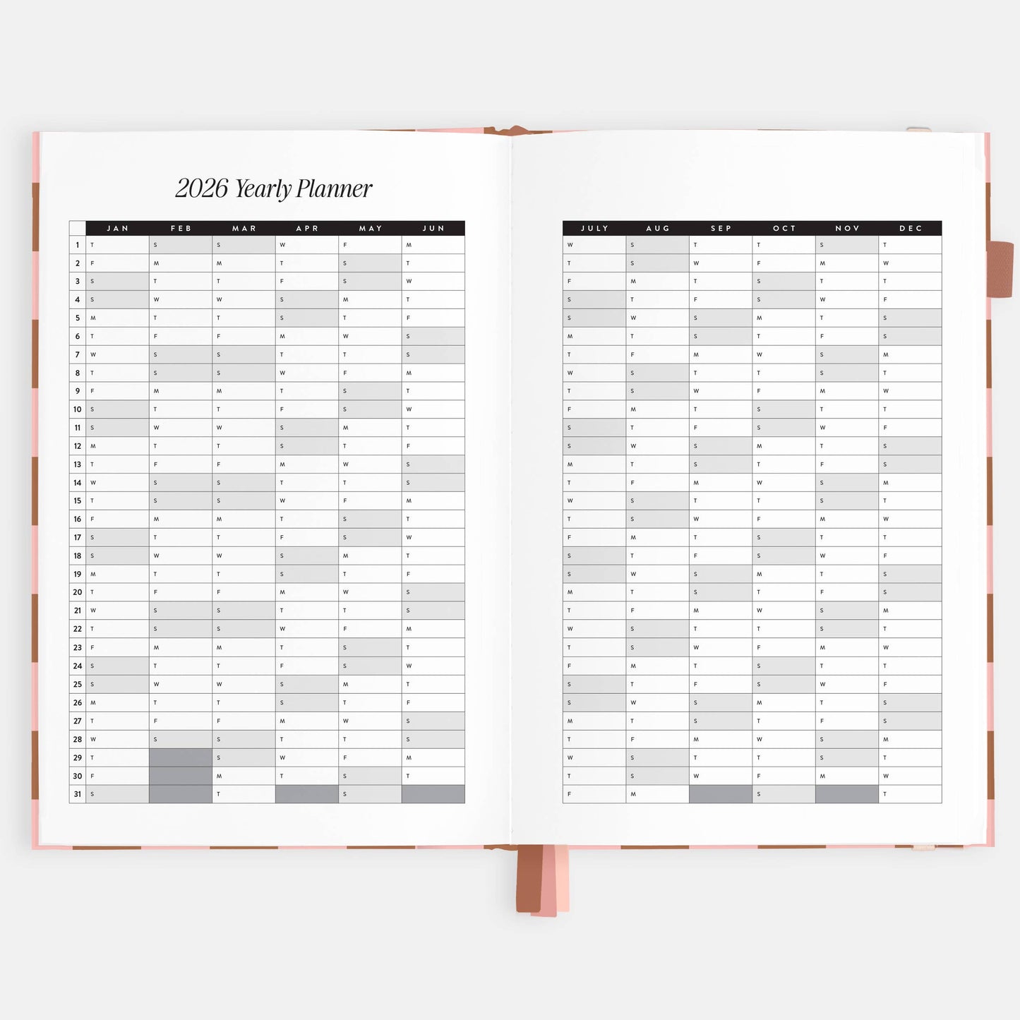 2026 Rose Check A5 Vertical Planner