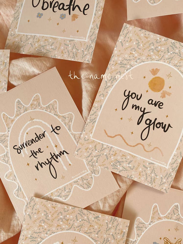 The Name Nest Pregnancy and birth affirmation cards