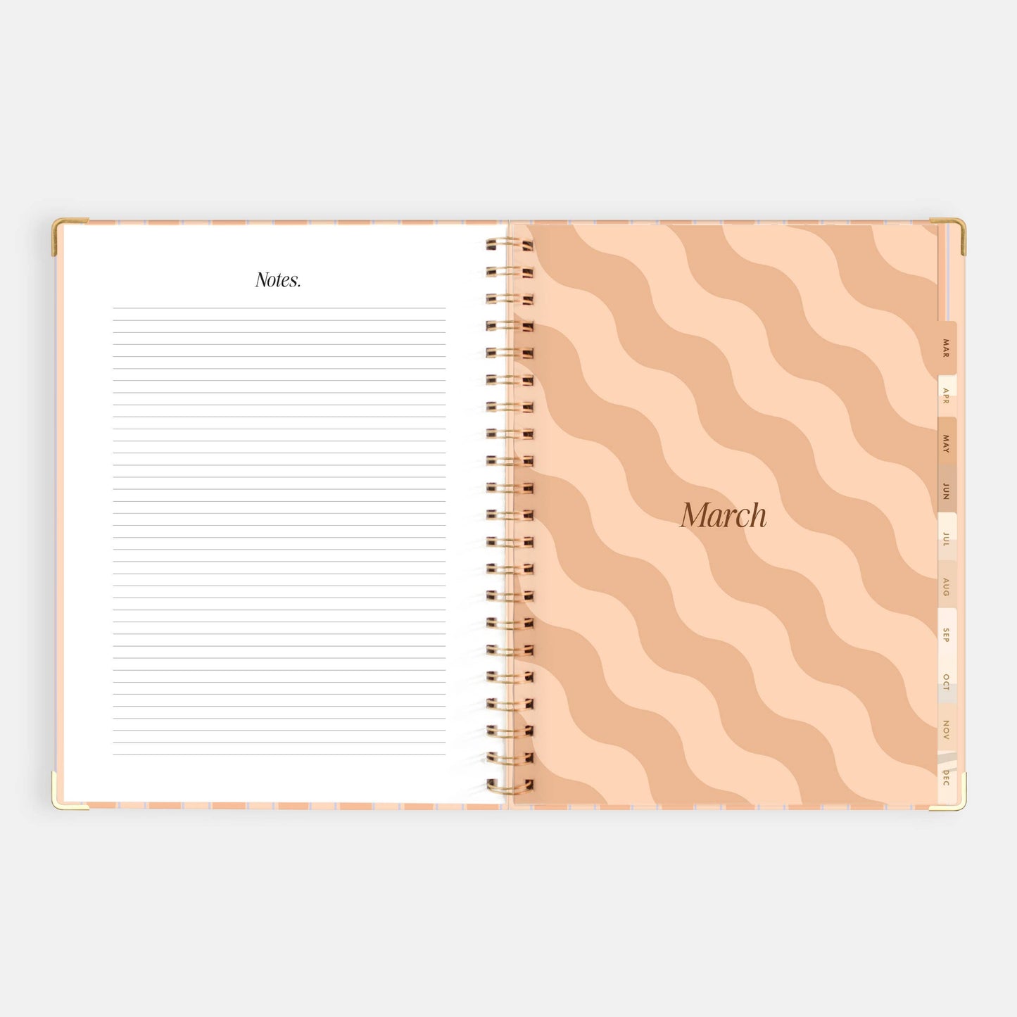 2026 Coral Stripe A4 Academic Vertical Spiral Planner