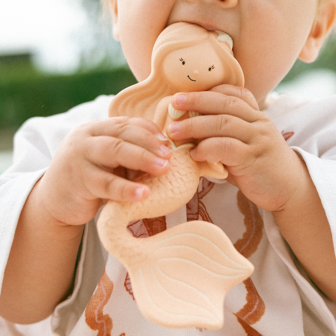 Maeve the Mermaid Natural Rubber Teether: Grape