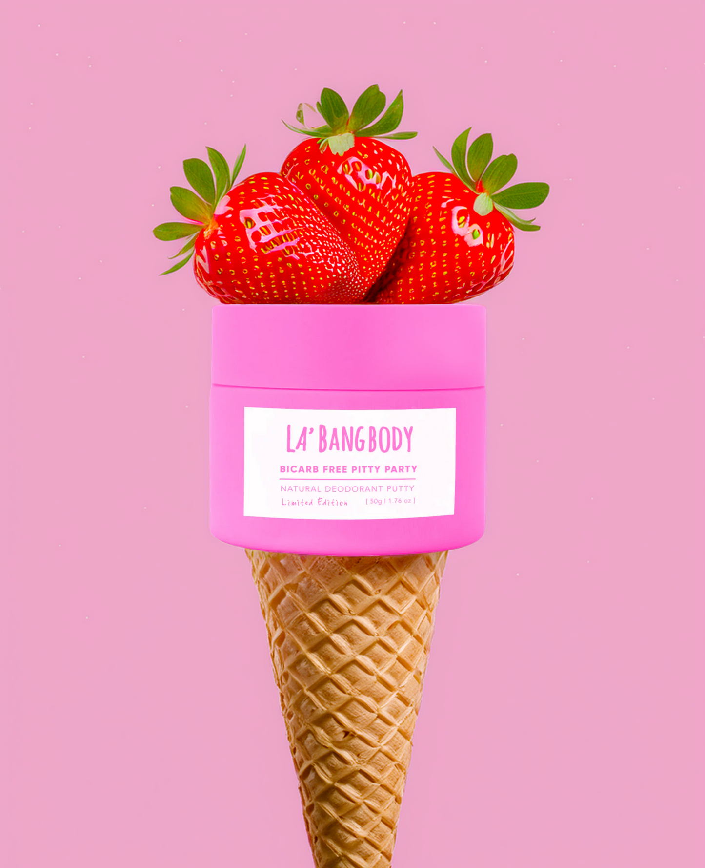 Limited edition Bi-Carb Free - Strawberry Cupcake - Pitty Party Natural Deodorant