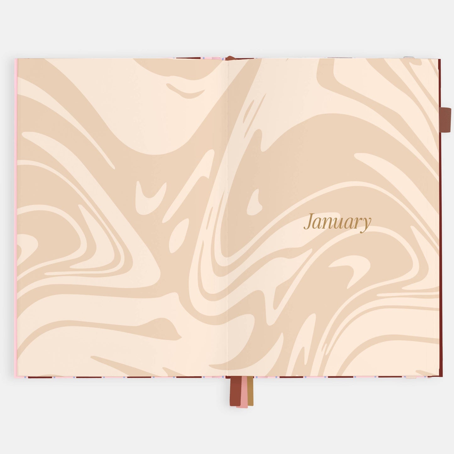 2026 Burgundy Stripe A5 Vertical Planner