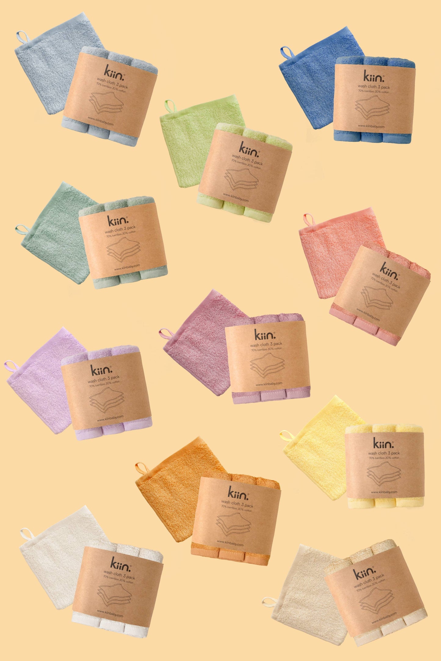 Wash Cloths 3 Pack: Caramel