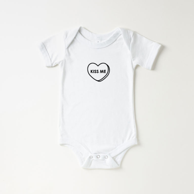 'Kiss Me' Valentines Day Onesie