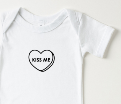 'Kiss Me' Valentines Day Onesie