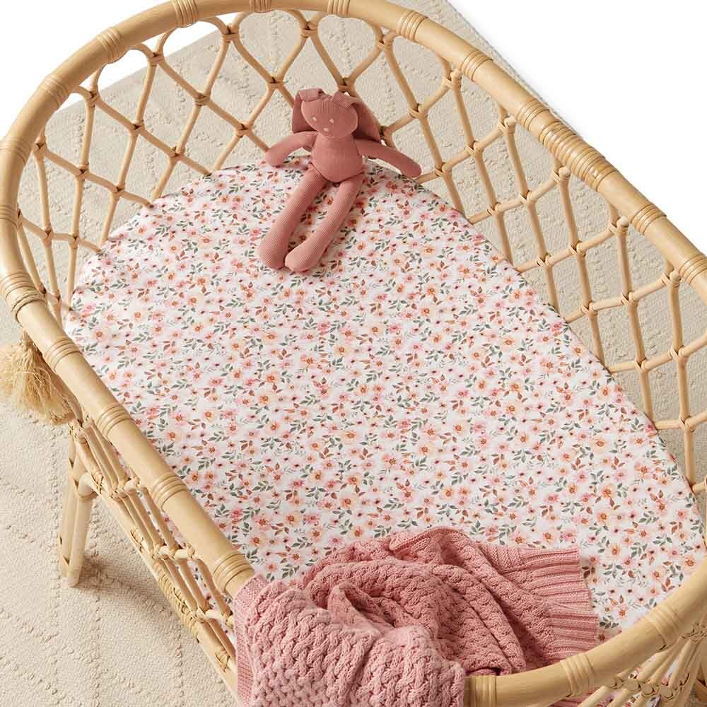 Spring Floral Bassinet Sheet / Change Pad Cover