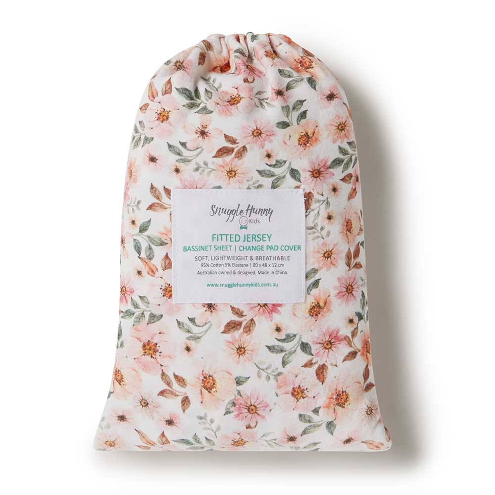 Spring Floral Bassinet Sheet / Change Pad Cover