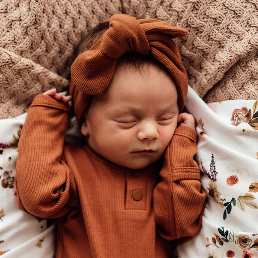 Biscuit Ribbed Topknot Headband