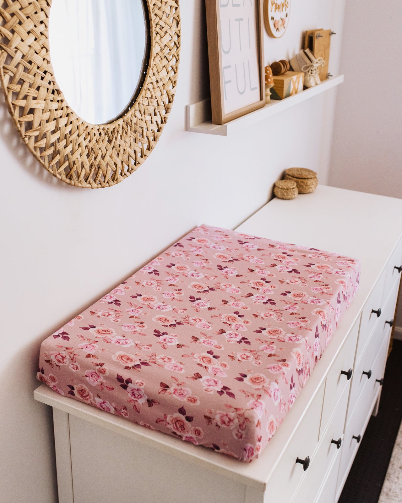 Blossom Fitted Jersey Bassinet Sheet/Change Pad Cover