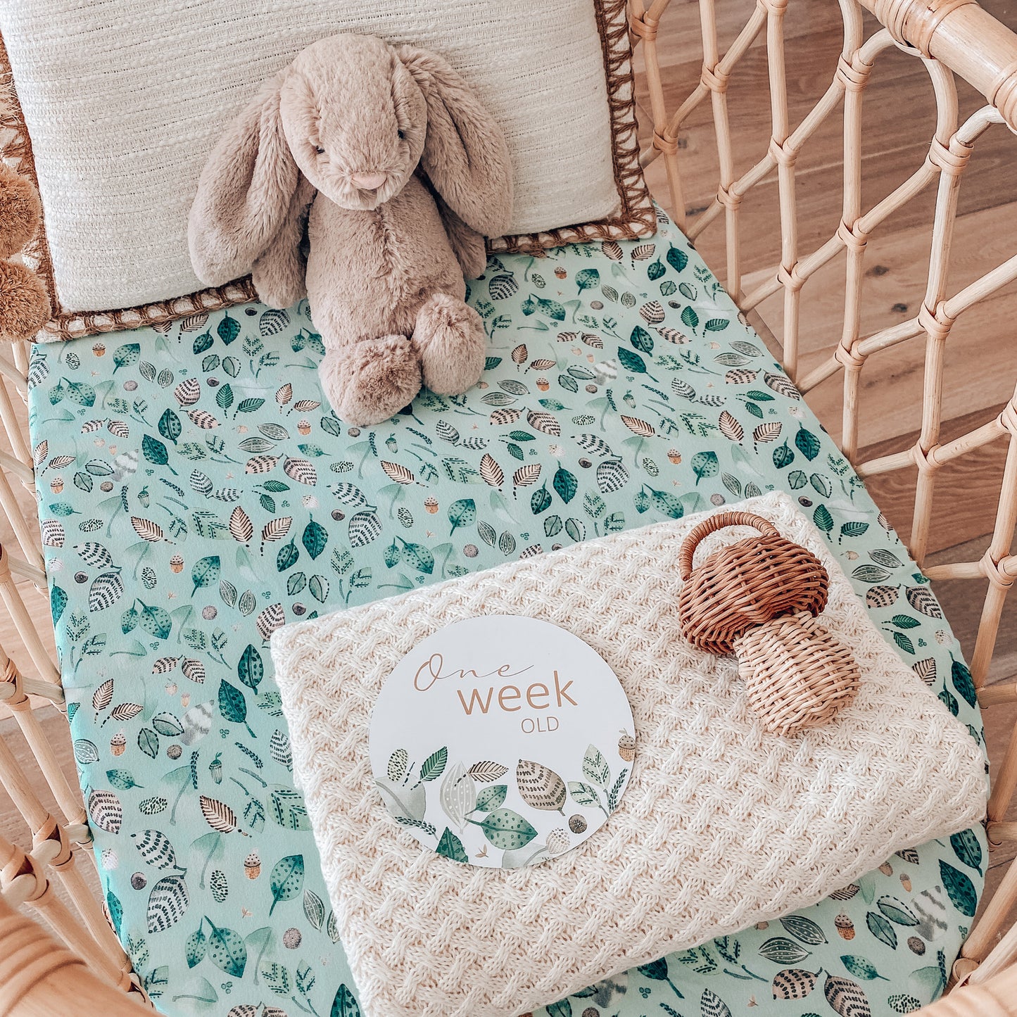 Daintree Fitted Jersey Bassinet Sheet/Change Pad Cover