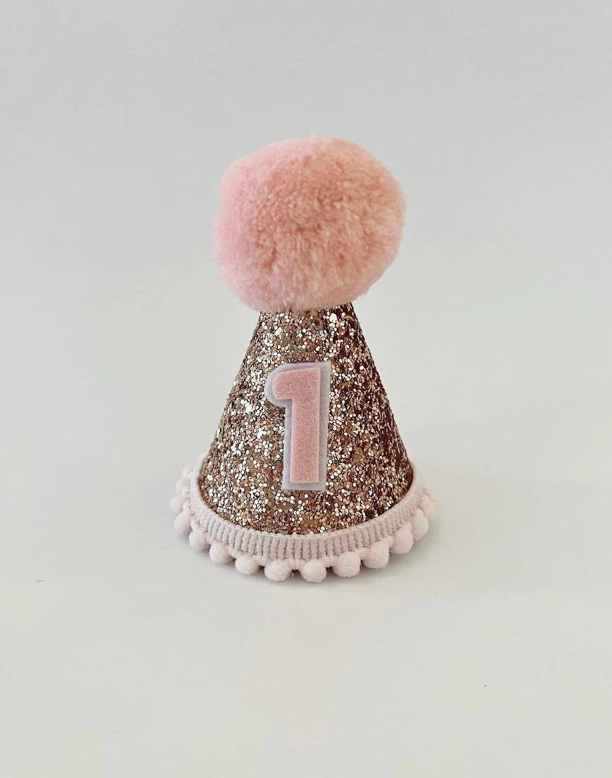 Rose Gold and Pink Birthday Party Hat
