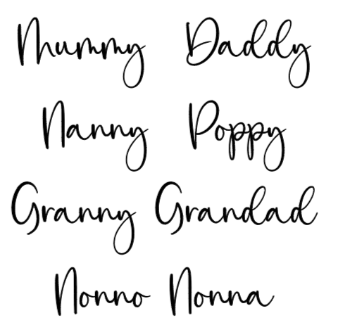 Customised 'I Love My…' Family member baby Onesies