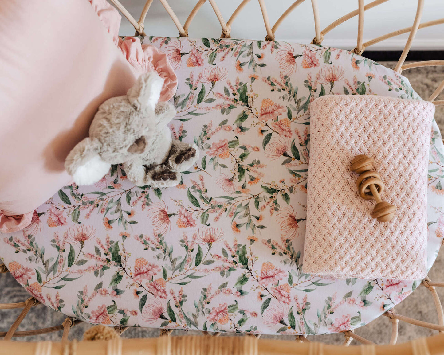 Wattle Fitted Jersey Bassinet Sheet/Change Pad Cover